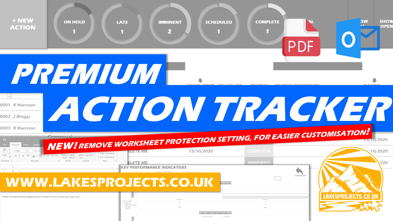 Action Tracker Template Excel Task Tracker Premium Lakes Projects